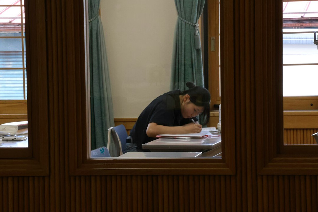 person studying japanese